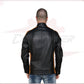 Biker Man's Jacket in genuine Black Leather CROSSOVER RACEWEARS