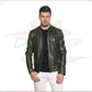 Men's Jacket in Genuine Green Leather CROSSOVER RACEWEARS