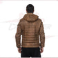 Rio - Men's Down Jacket in Genuine Brown Leather CROSSOVER RACEWEARS