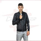 New Bomber Men in Genuine Black Leather CROSSOVER RACEWEARS
