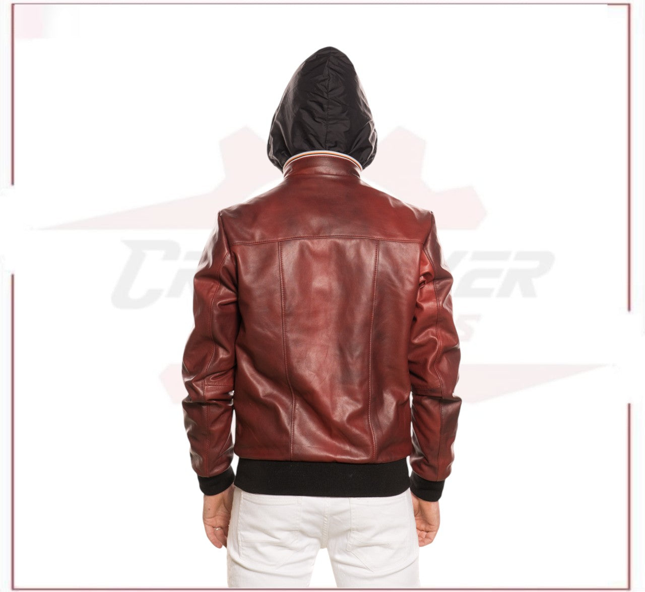 Bomber KiWey - Men’s Bomber Bordeaux genuine leather CROSSOVER RACEWEARS
