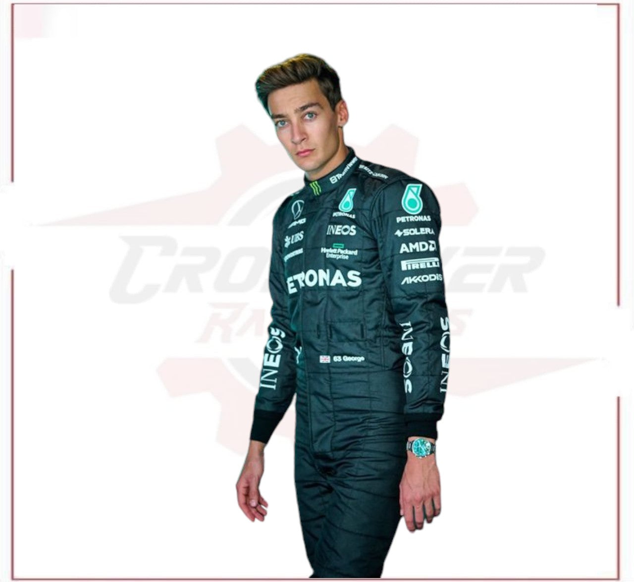 2023 George Russell Mercedes AMG F1 Race Suit CROSSOVER RACEWEARS