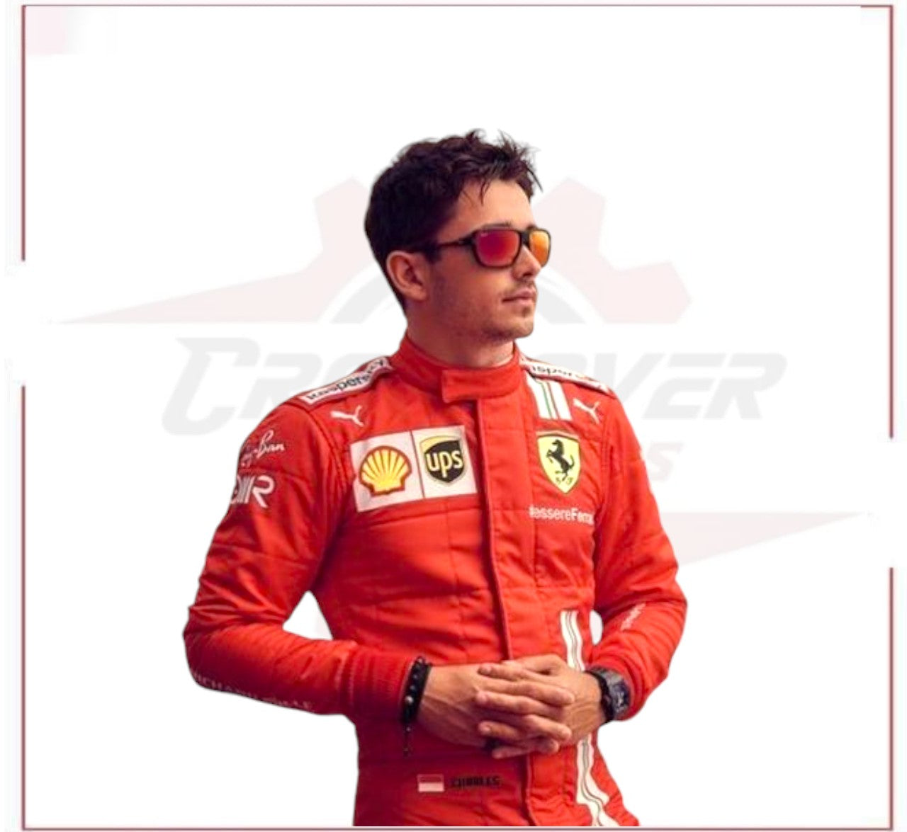 2021 Charles Leclerc Ferrari Racing Suit F1 Team Mission Winnow - CROSSOVER RACEWEARS 