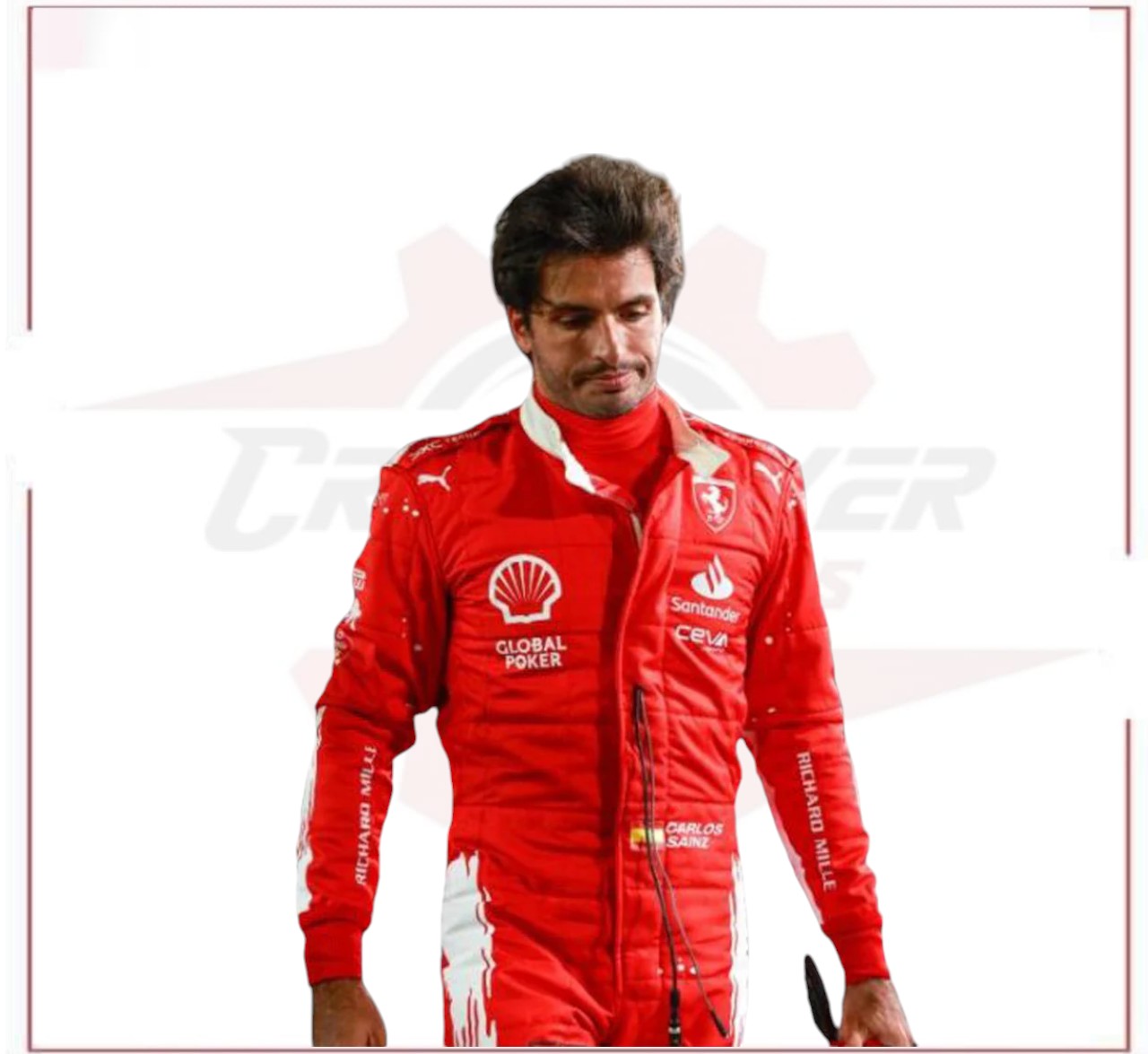 2023 Las Vegas Carlos Sainz Jr F1 Scuderia Ferrari Race Suit - CROSSOVER RACEWEARS 