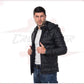 Berlino - Men's Down Jacket in Genuine Black Leather CROSSOVER RACEWEARS