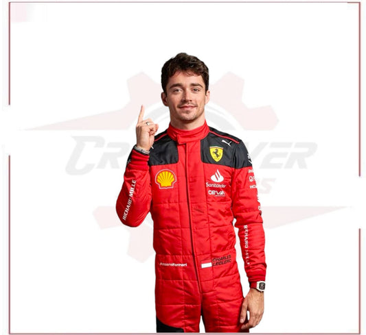 New Charles Leclerc 2023 F1 Race Suit Ferrari - CROSSOVER RACEWEARS 