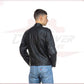Men's Biker Jacket in Genuine Black Leather CROSSOVER RACEWEARS