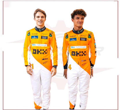 New 2024 McLaren Lando Norris F1 Team Race Suit CROSSOVER RACEWEARS