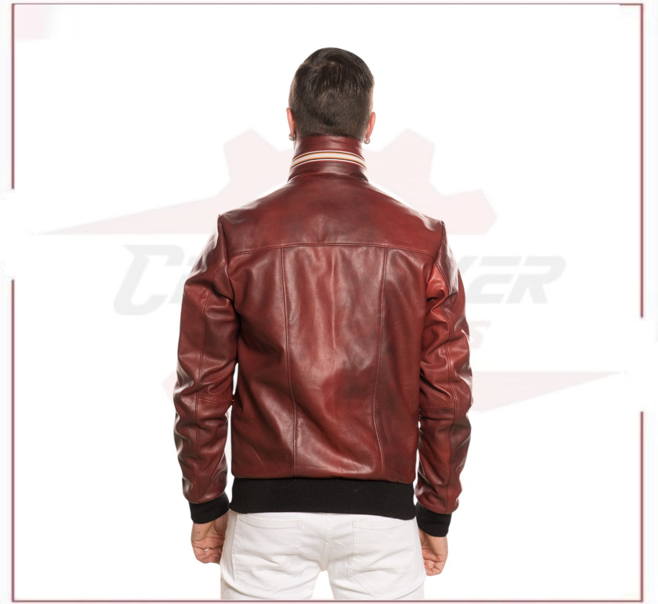 Bomber KiWey - Men’s Bomber Bordeaux genuine leather CROSSOVER RACEWEARS