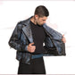 Vasco - Men's Studded Jacket in Genuine Blue Leather CROSSOVER RACEWEARS