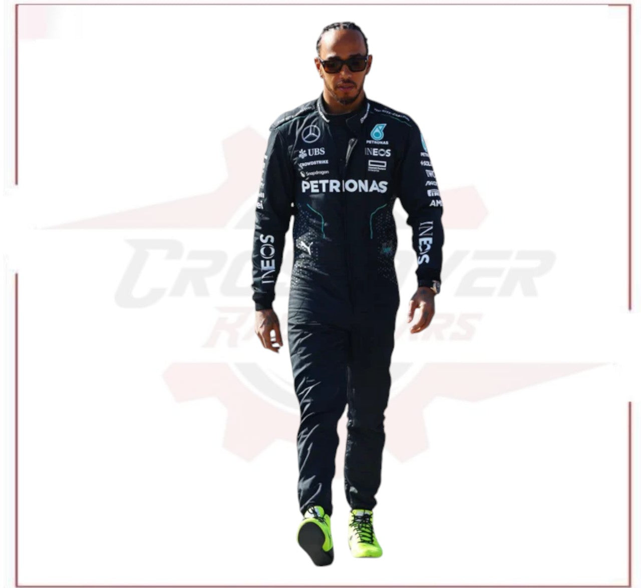 2024 Lewis Hamilton Mercedes AMG F1 Team Suit CROSSOVER RACEWEARS