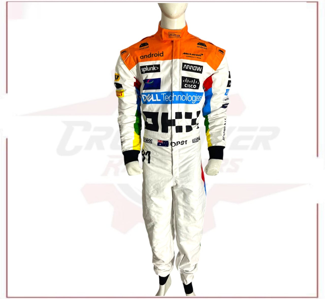 NEW MCLAREN SILVERSTONE OSCAR PIASTRI 2023 F1 TEAM RACE SUIT CROSSOVER RACEWEARS