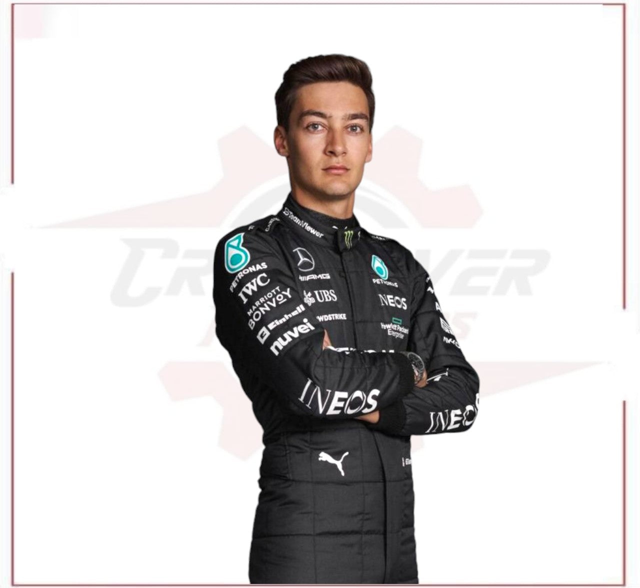 2023 George Russell Mercedes AMG F1 Race Suit CROSSOVER RACEWEARS