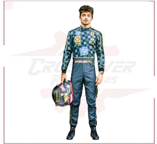2024 Charles Leclerc Scuderia Ferrari Monza GP F1 Race Suit - CROSSOVER RACEWEARS 