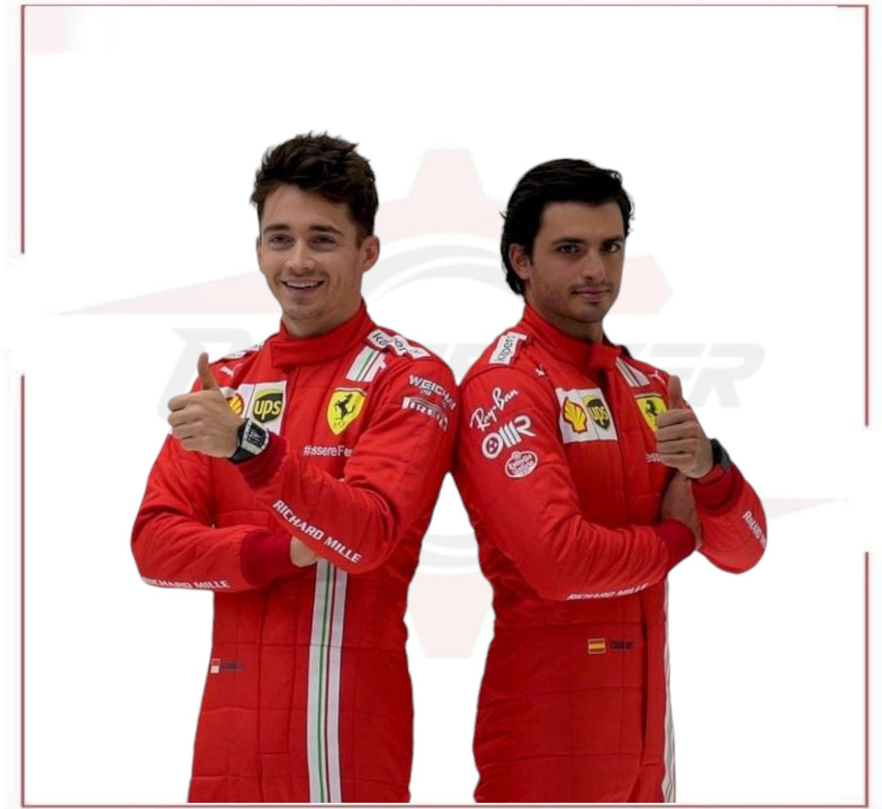 2021 Charles Leclerc Ferrari Racing Suit F1 Team Mission Winnow - CROSSOVER RACEWEARS 