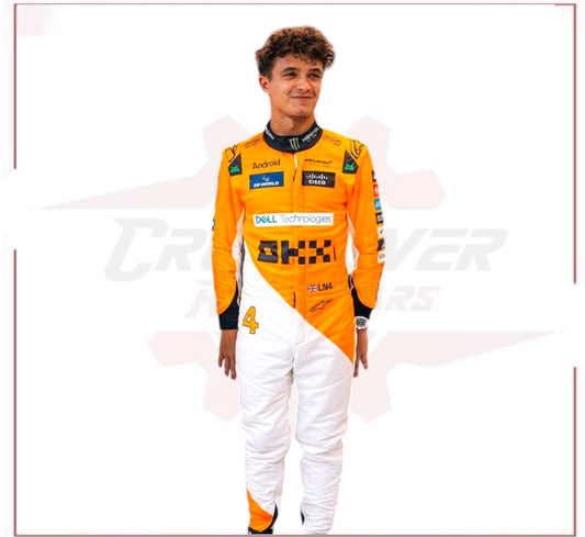 New 2024 McLaren Lando Norris F1 Team Race Suit CROSSOVER RACEWEARS
