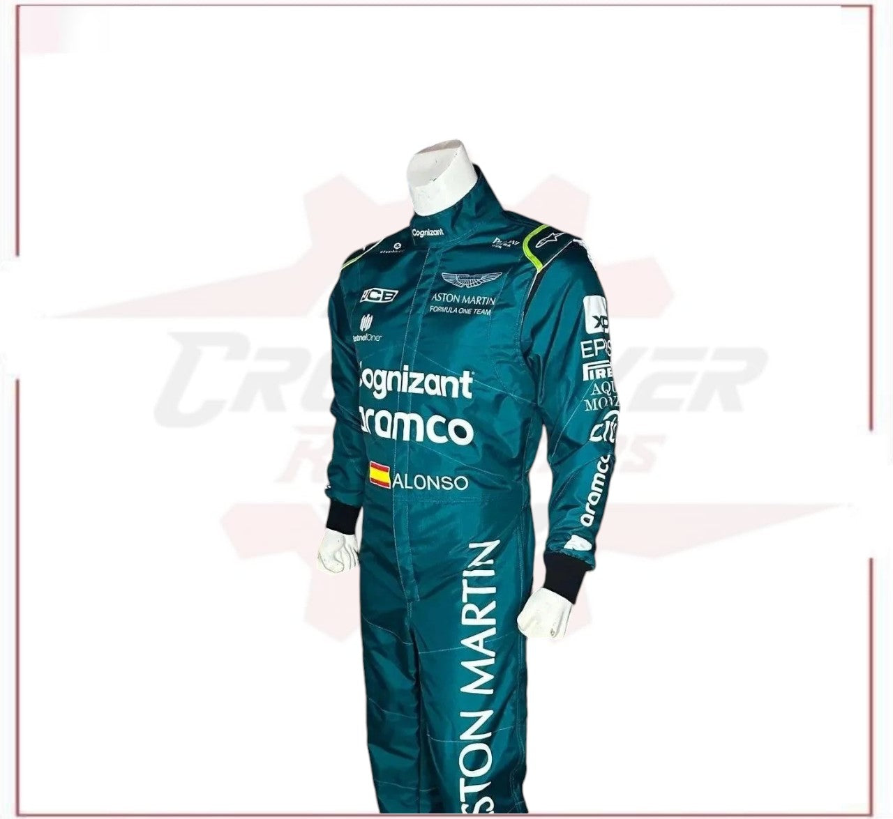 2023 Fernando Alonso Aston Martin F1 Race Suit CROSSOVER RACEWEARS