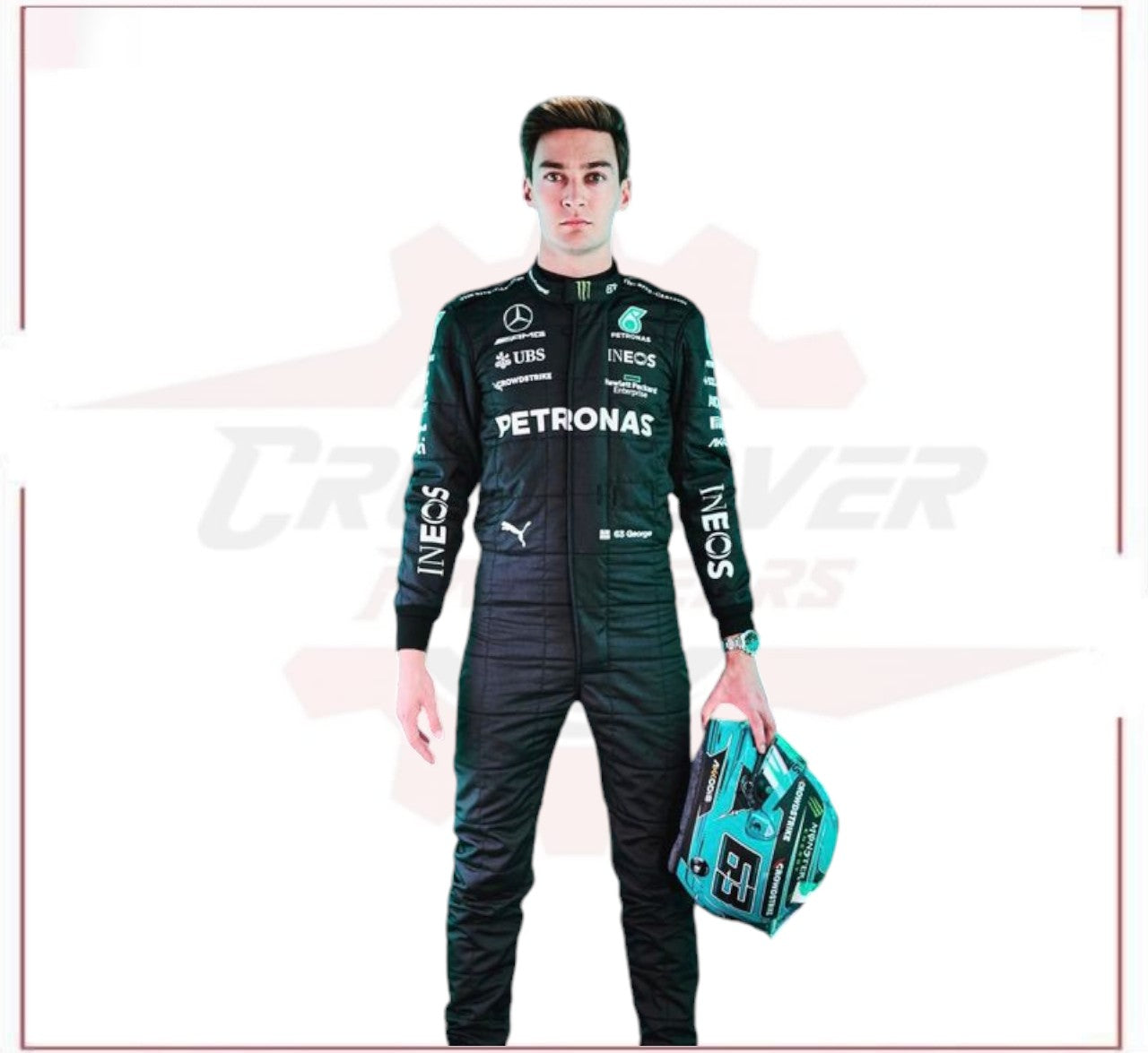 2023 George Russell Mercedes AMG F1 Race Suit CROSSOVER RACEWEARS