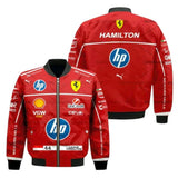 Lewis Hamilton 2025 Ferrari Bomber F1 Racing Jacket
