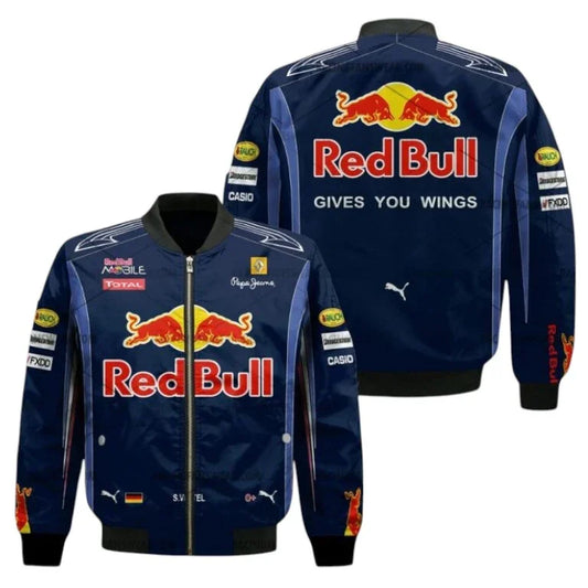 Sebastian Vettel Formula 1 Racing 2010 Red Bull Vintage Bomber Jacket