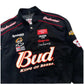 Black jacket with Budweiser and other brand logos on a white background