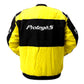 Yellow and black jacket with 'Protege5' branding on a white background