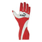 Red and white Puma racing glove on a white background