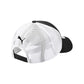 White and black cap with Puma logo on a white background