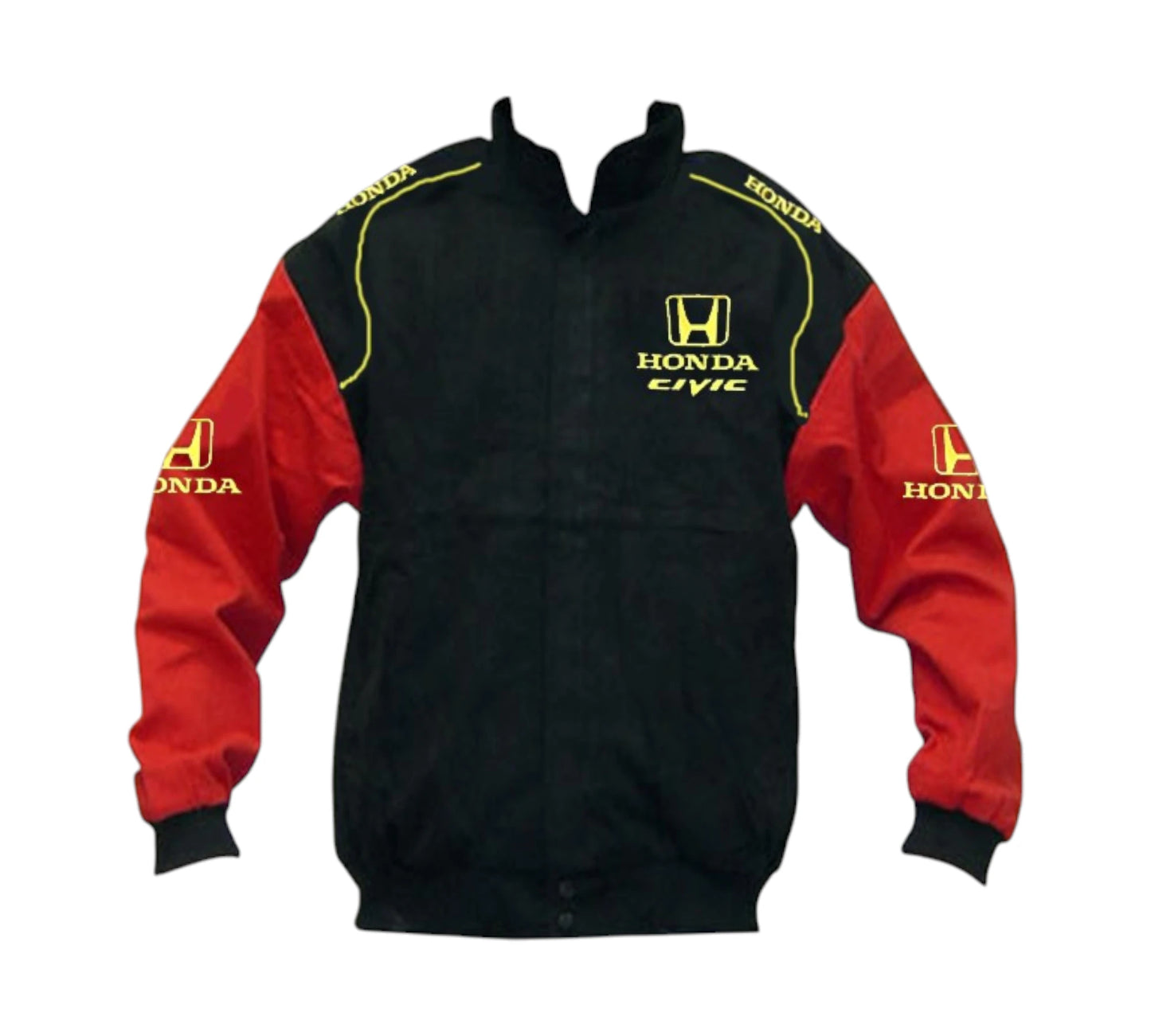 Honda Civic Racing Jacket Black and Red with Yellow
