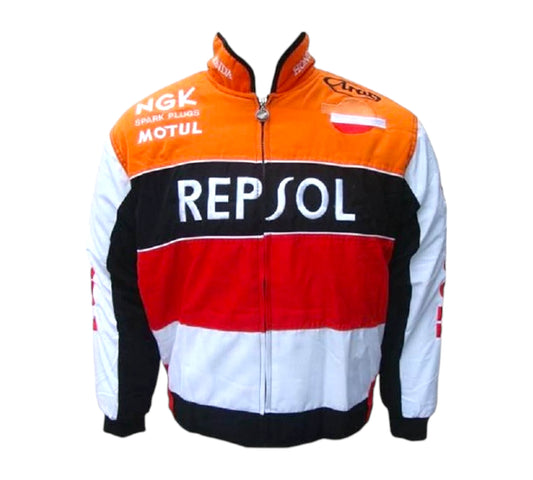 Honda Repsol F1 Racing Jacket Orange,Black,Red and White
