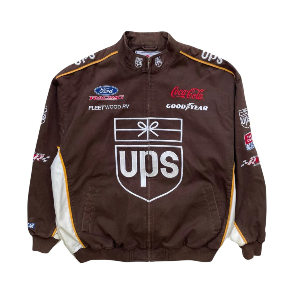 Vintage UPS Brown Nascar Racing Jacket