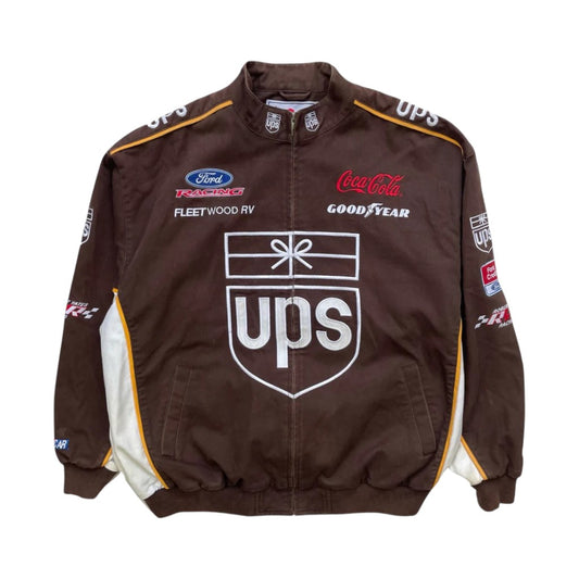 Vintage UPS Brown Nascar Racing Jacket
