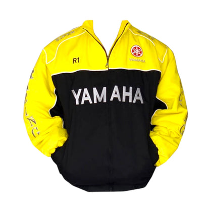 Yamaha R1 Motorcycle Racing Jacket Black and Yellow