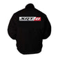 Black hoodie with SRT8 logo on the back against a white background