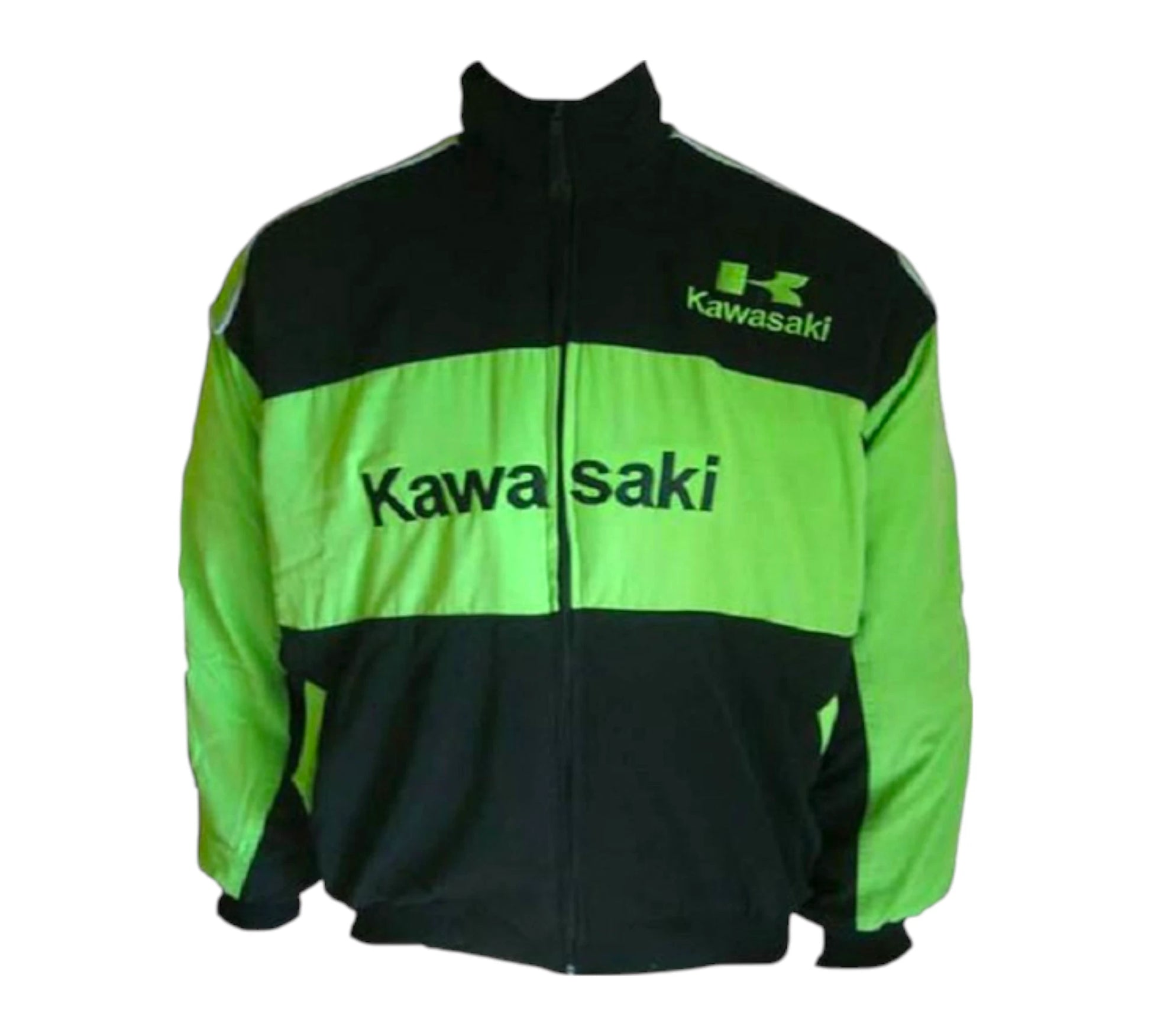 Kawasaki Motorcycle Jacket Black and Green