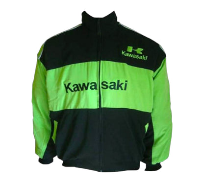 Kawasaki Motorcycle Jacket Black and Green