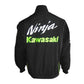 Black jacket with 'Ninja Kawasaki' text on a white background