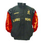 Black and red jacket with Lamborghini branding on a white background