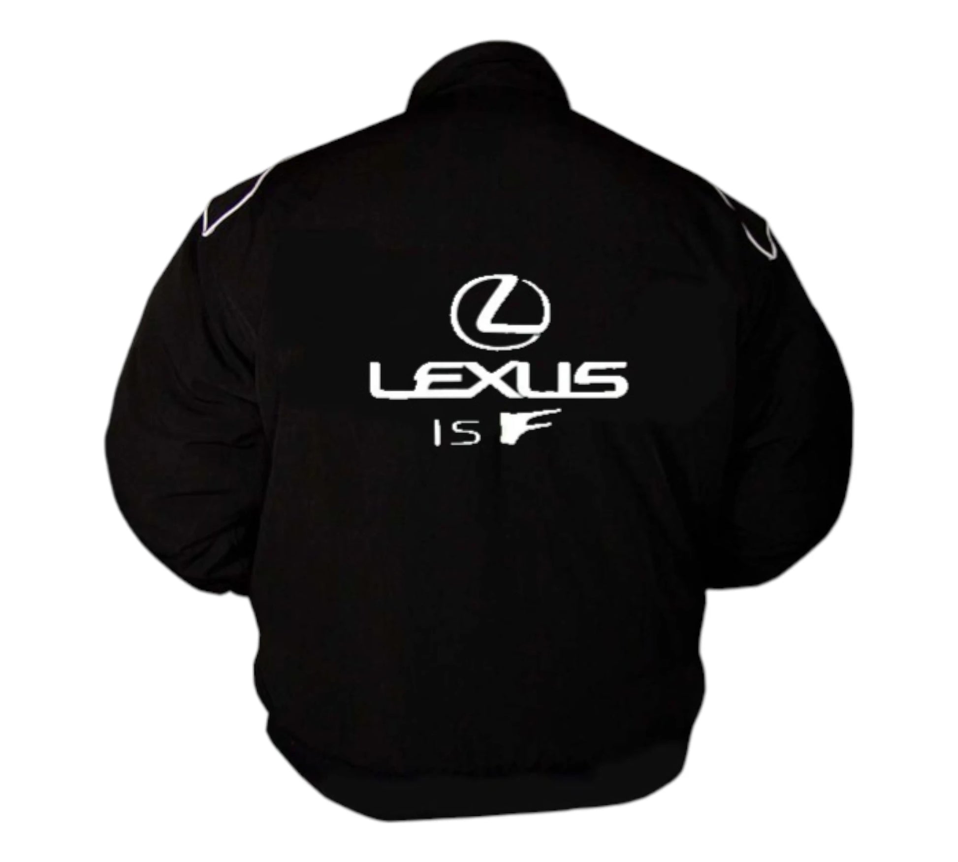 Black jacket with Lexus logo on a white background