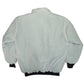 Light gray jacket with black cuffs and hem on a white background