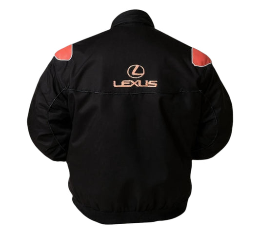 Black jacket with Lexus logo on a white background