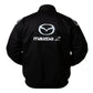 Black jacket with Mazda logo on a white background