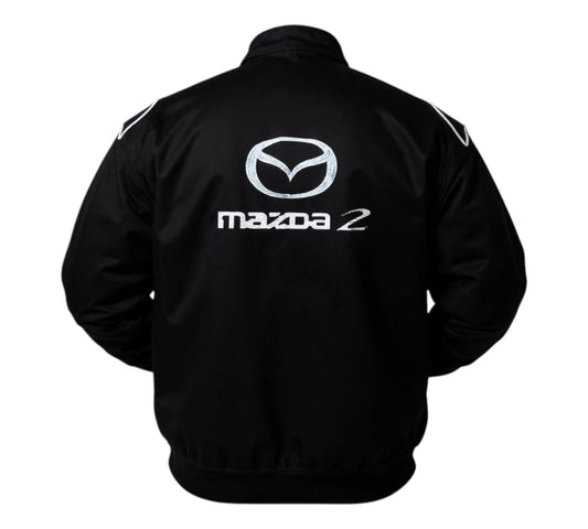 Black jacket with Mazda logo on a white background