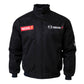 Black jacket with Mazda logos on a white background