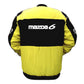 Yellow and black jacket with 'mazda 6' branding on a white background