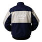 Navy and beige jacket with 'MX-5' branding on a white background