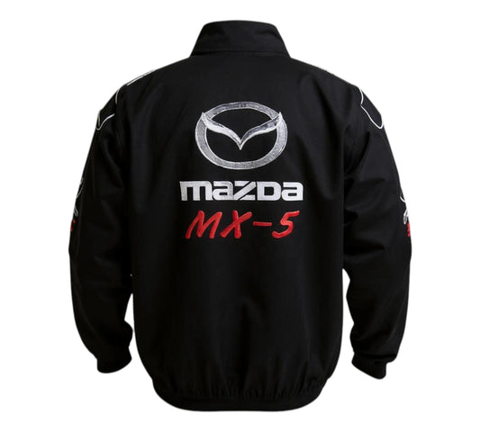 Black jacket with Mazda logo and 'MX-5' text on a white background