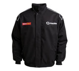 Black jacket with Mazda logo on a white background