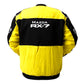 Yellow and black jacket with Mazda RX-7 branding on a white background