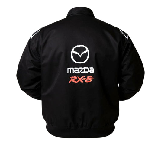 Black jacket with Mazda RX-8 logo on a white background